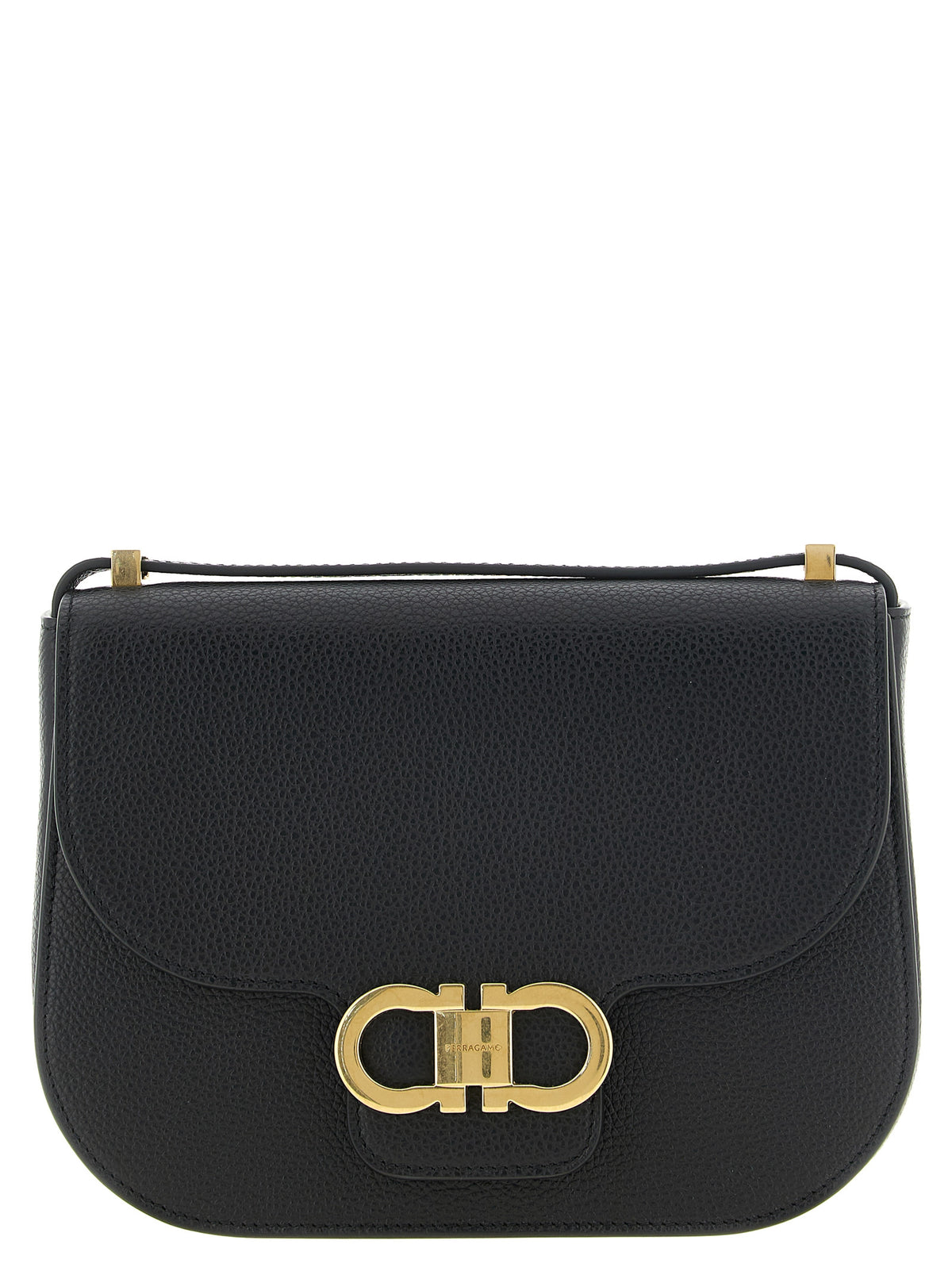 Ferragamo Schwarze Kalbsleder-Umhängetasche