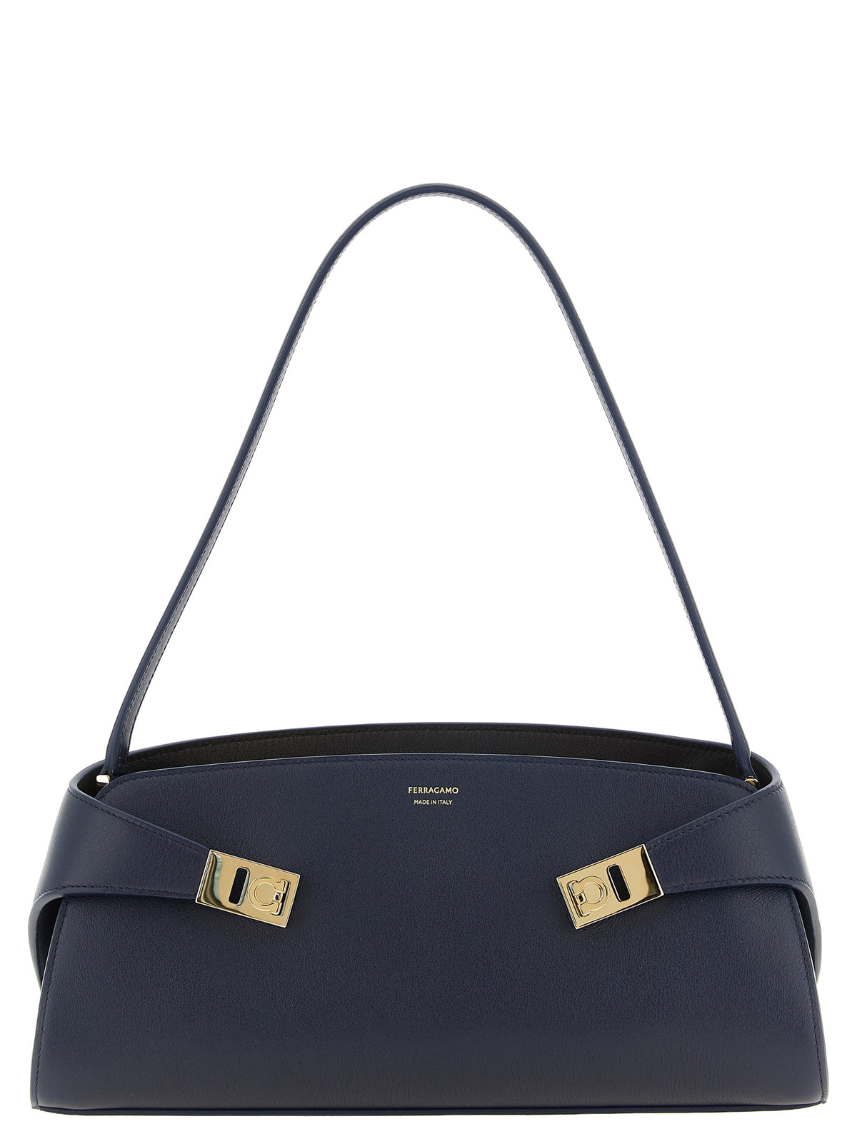 Ferragamo Schultertasche aus blauem Kalbsleder