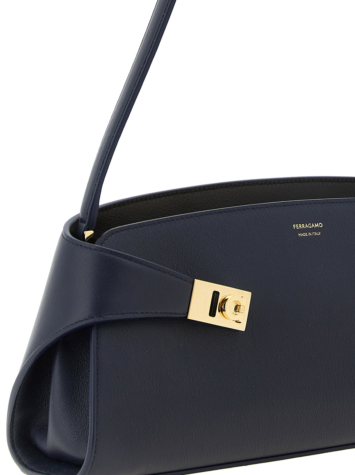 Ferragamo Schultertasche aus blauem Kalbsleder