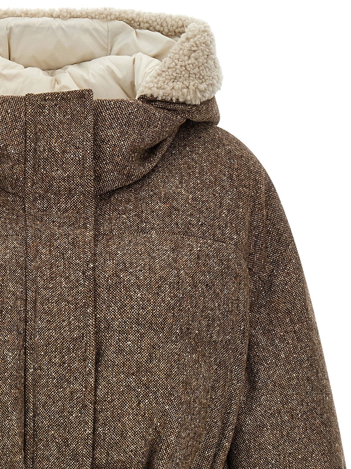 Brunello Cucinelli Mantel aus reiner Schurwolle in Braun