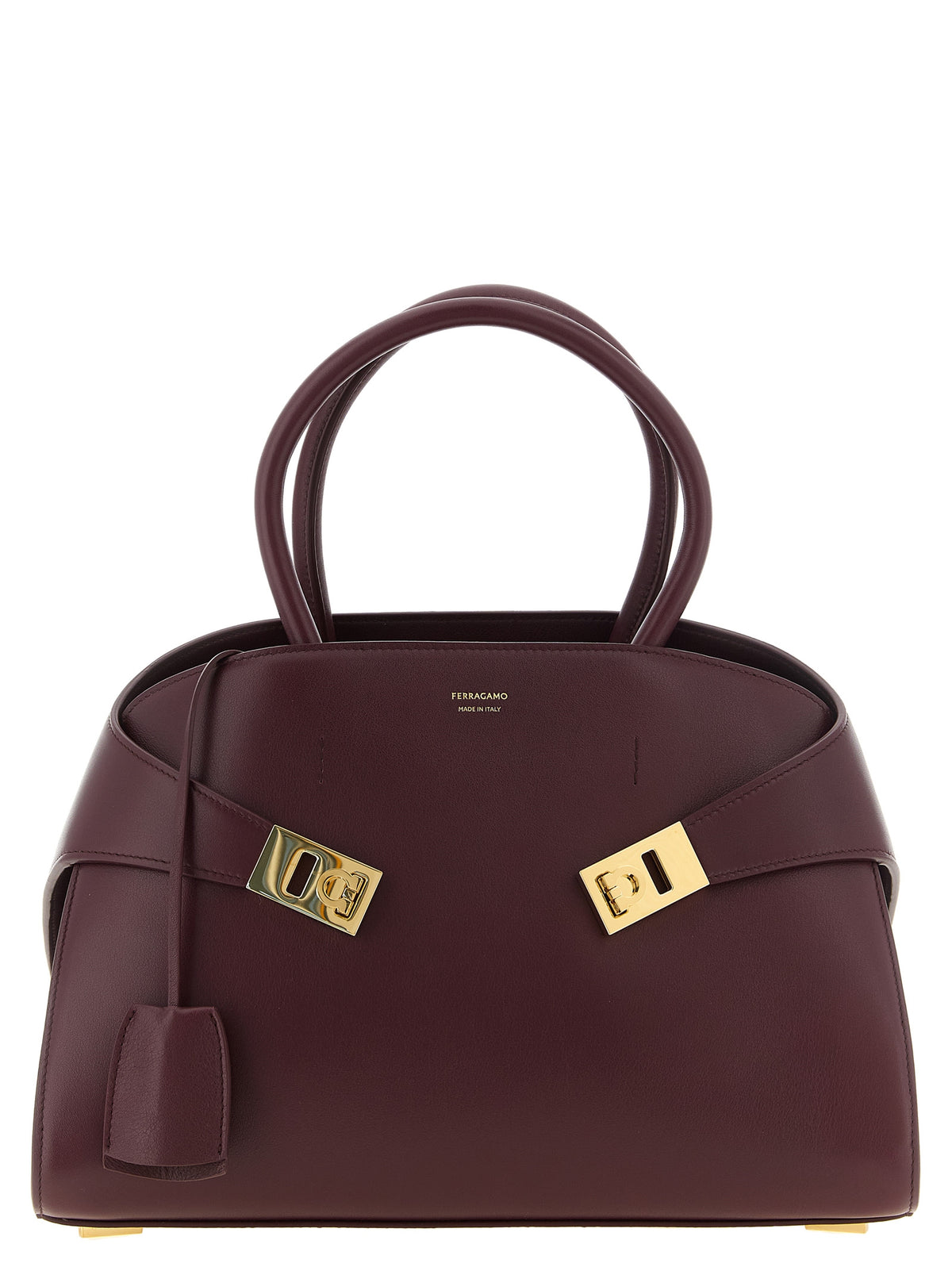 Ferragamo Handtasche aus bordeauxrotem Kalbsleder