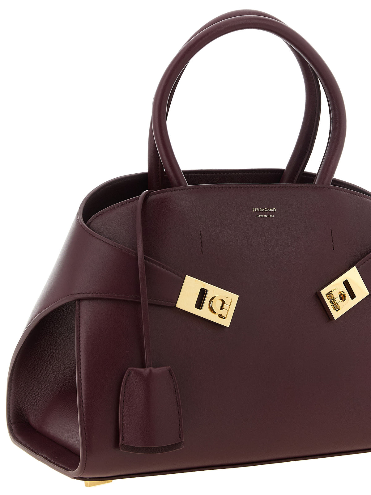 Ferragamo Handtasche aus bordeauxrotem Kalbsleder