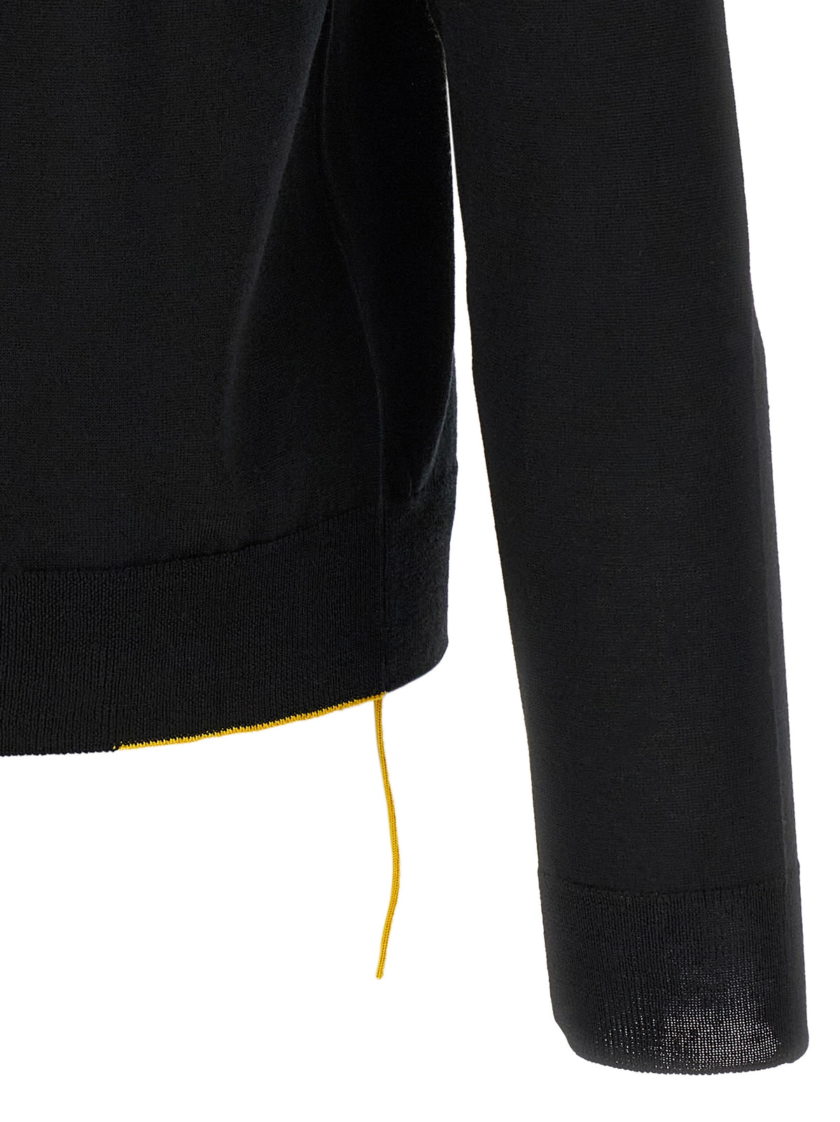 Fendi Schwarzes Poloshirt aus reiner Schurwolle