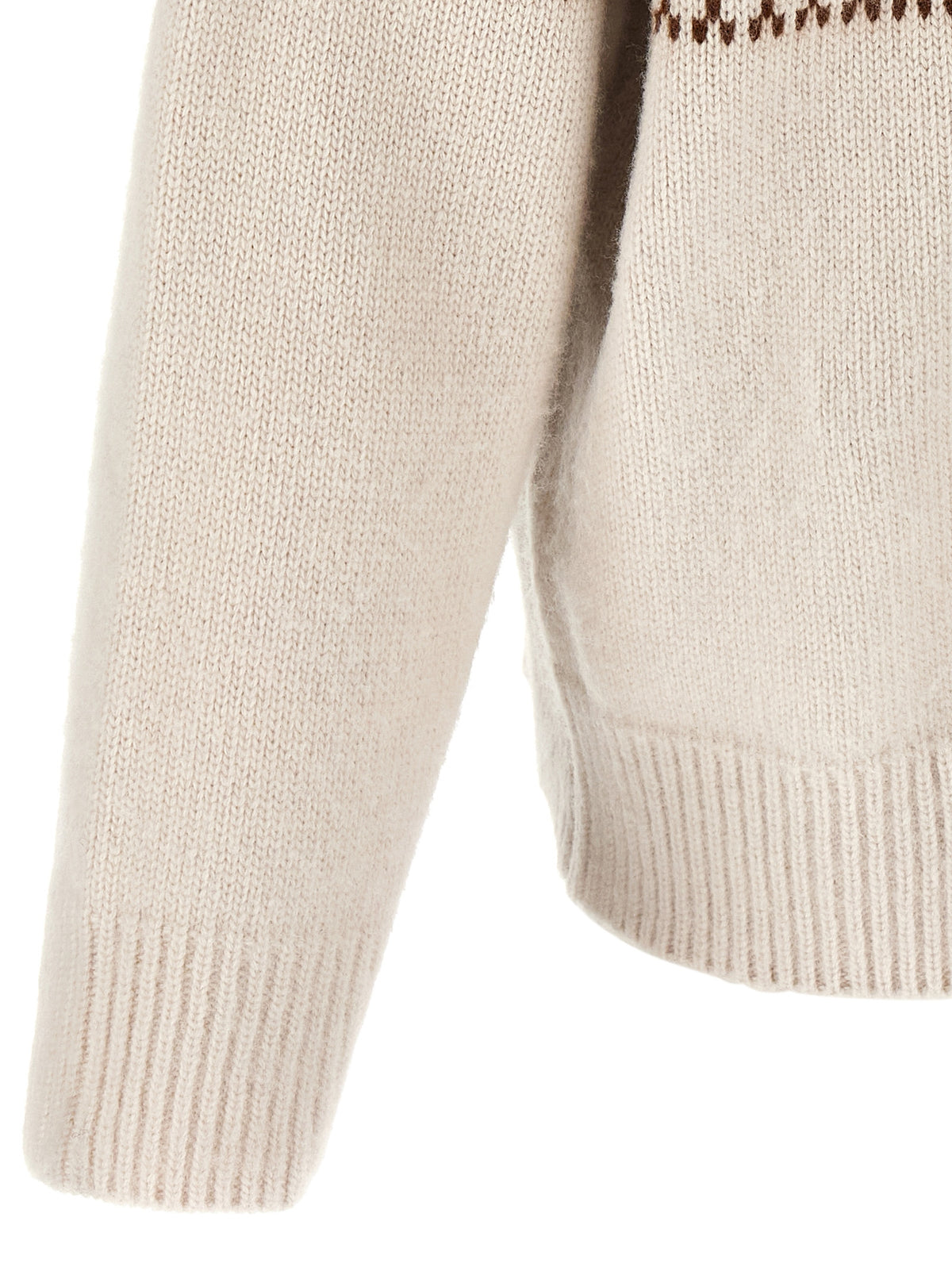 Kiton Weiße Wollstrickjacke
