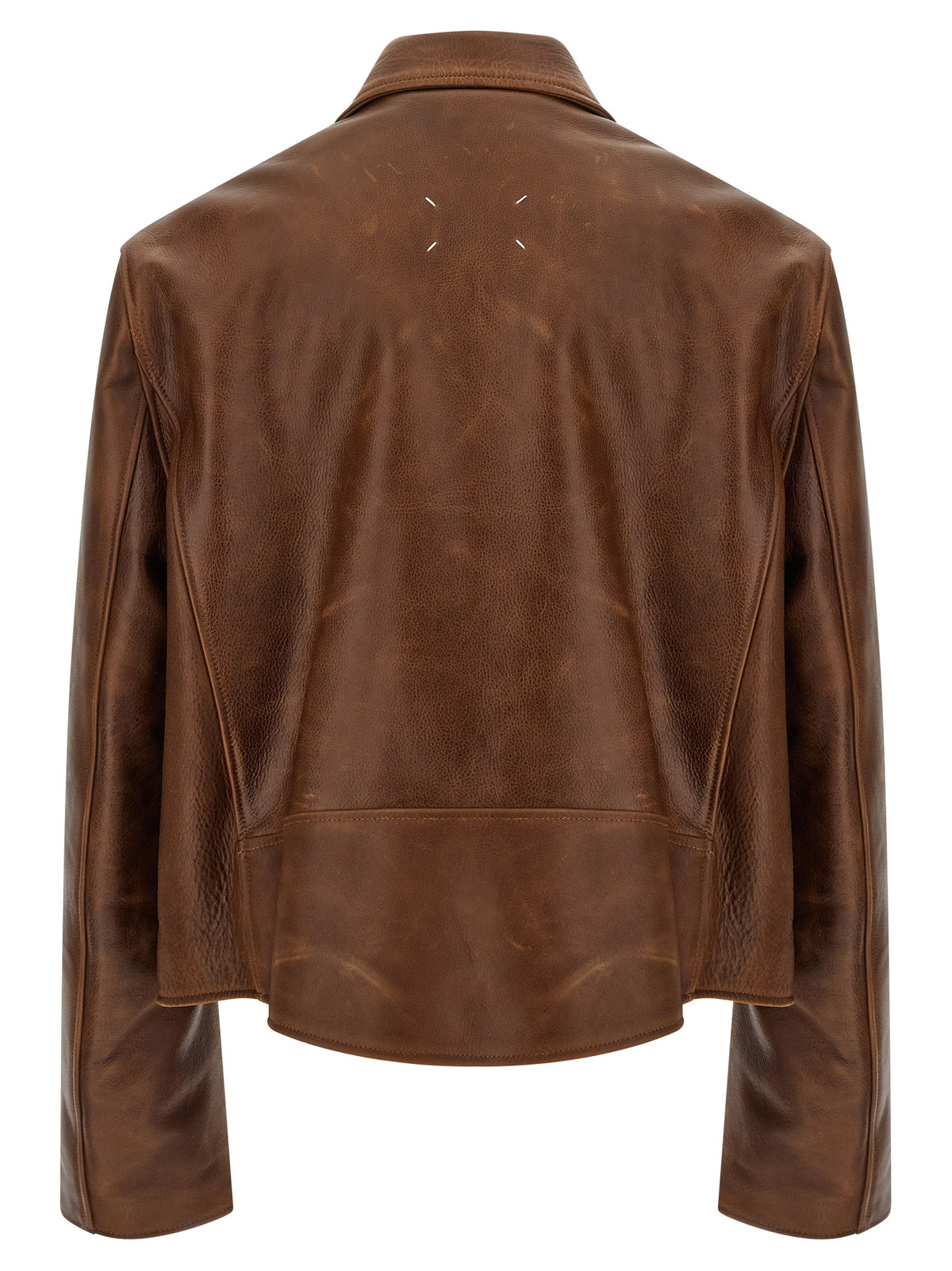 Maison Margiela Braune Kalbslederjacke