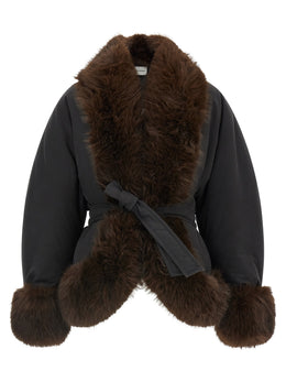 The Andamane Schwarze Polyester-Jacke in voller Länge