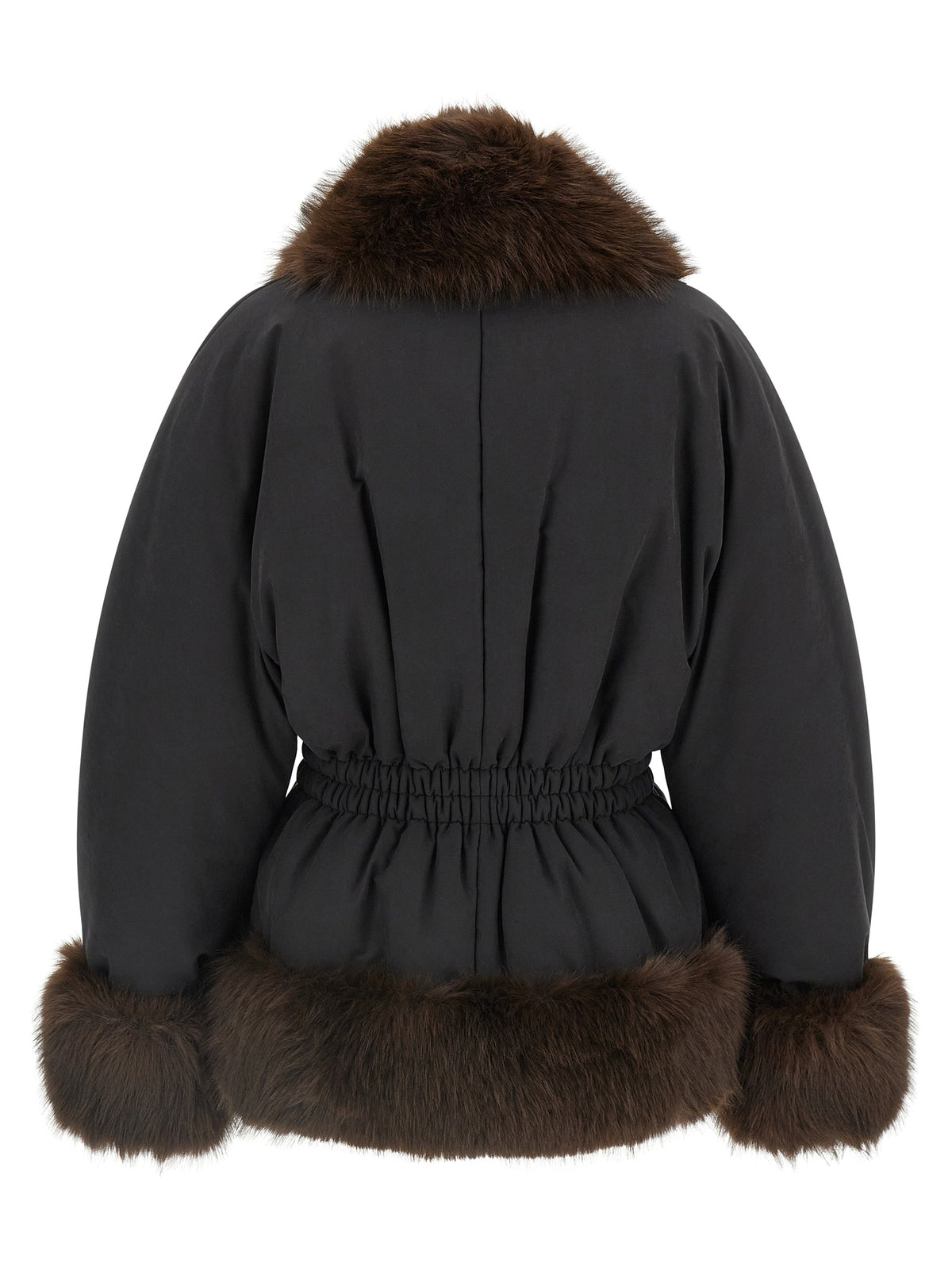 The Andamane Schwarze Polyester-Jacke in voller Länge