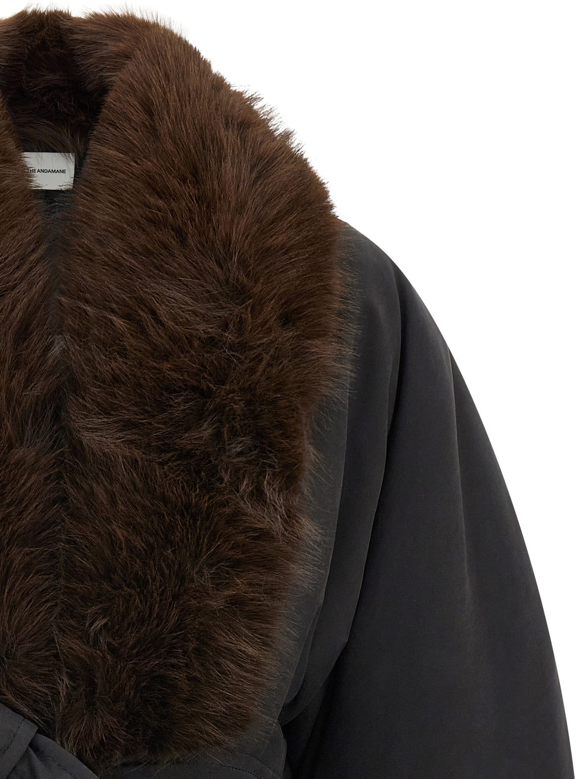 The Andamane Schwarze Polyester-Jacke in voller Länge
