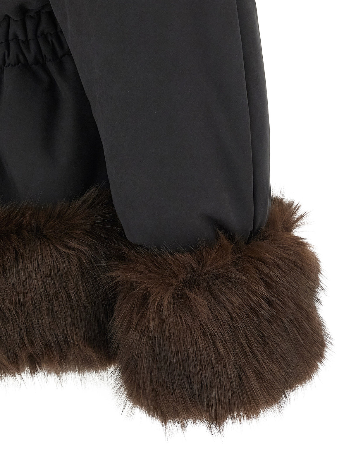 The Andamane Schwarze Polyester-Jacke in voller Länge