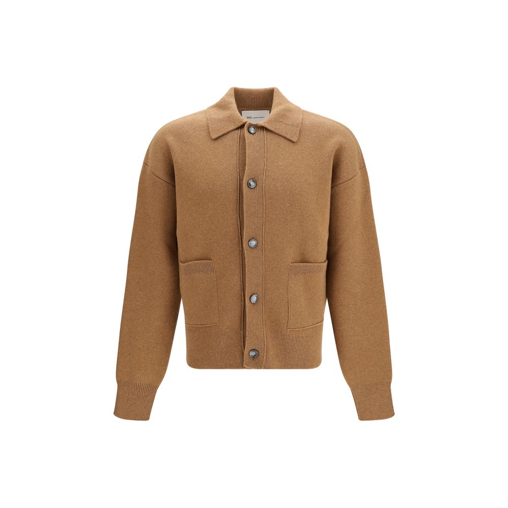 Ami Paris Brauner Woll Cardigan Oves Aries