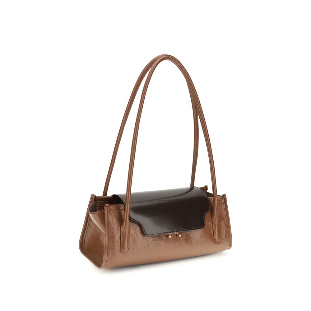 Marni Braune Kalbsleder Bos Taurus Schultertasche