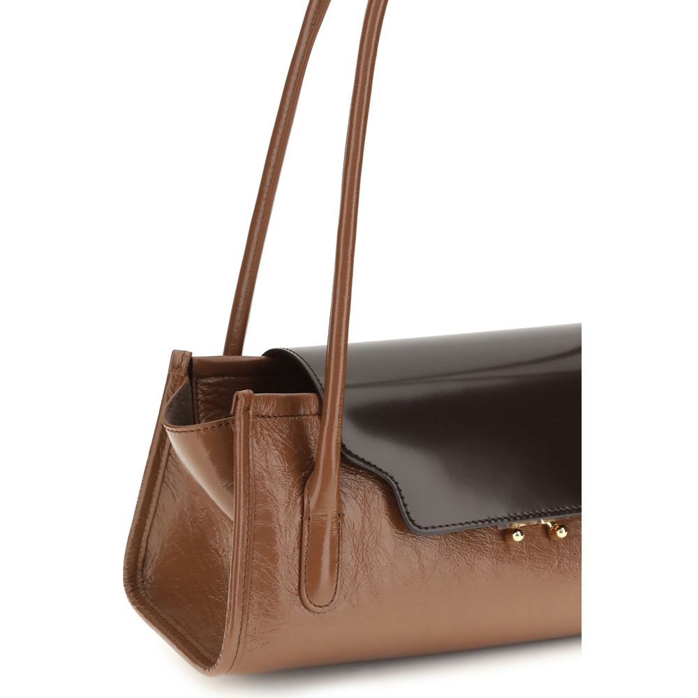 Marni Braune Kalbsleder Bos Taurus Schultertasche