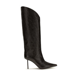 LE SILLA Schwarze Kalbsleder Bos Taurus High Heel Stiefel