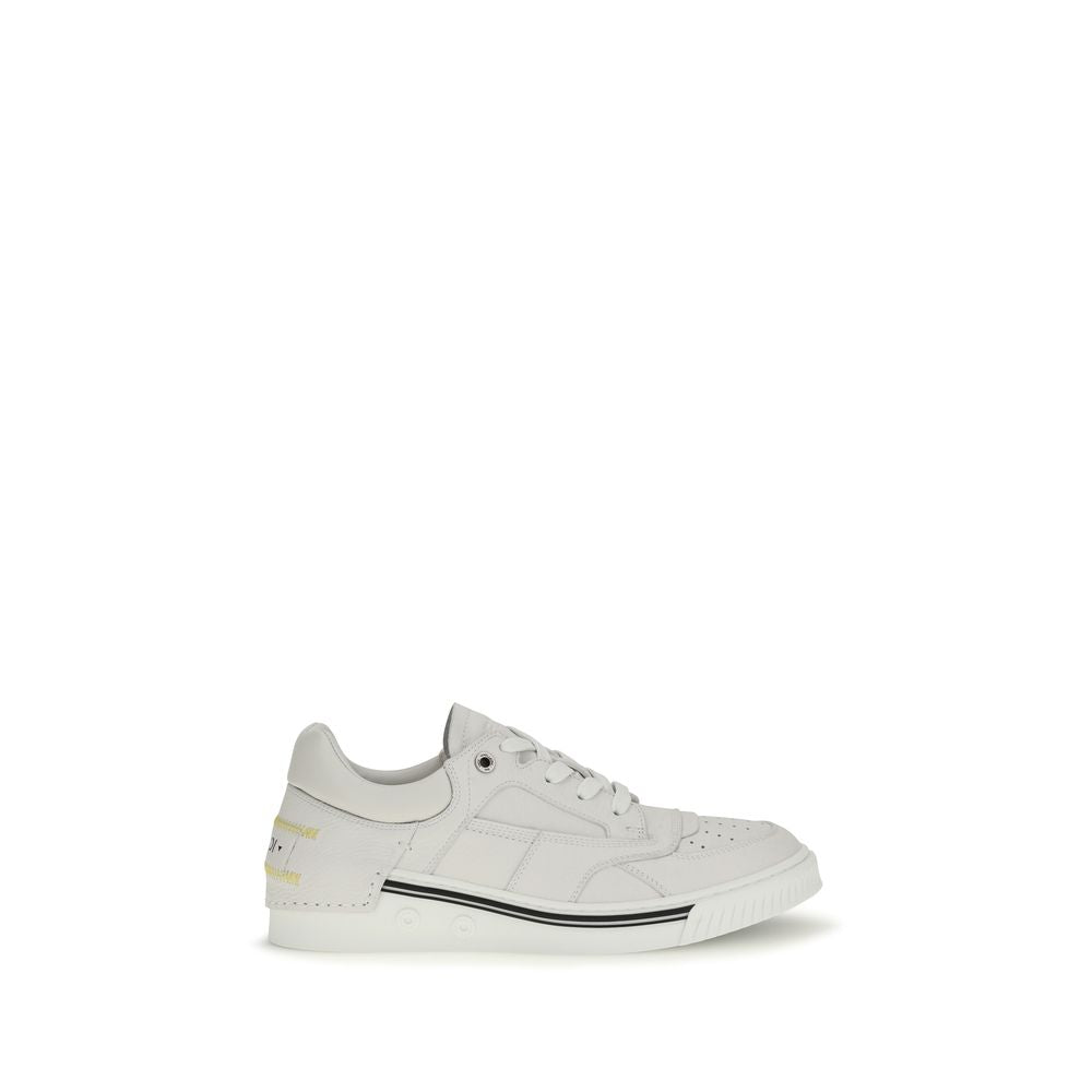 Fendi Weiße Low-Top-Sneaker aus Kalbsleder Bos Taurus