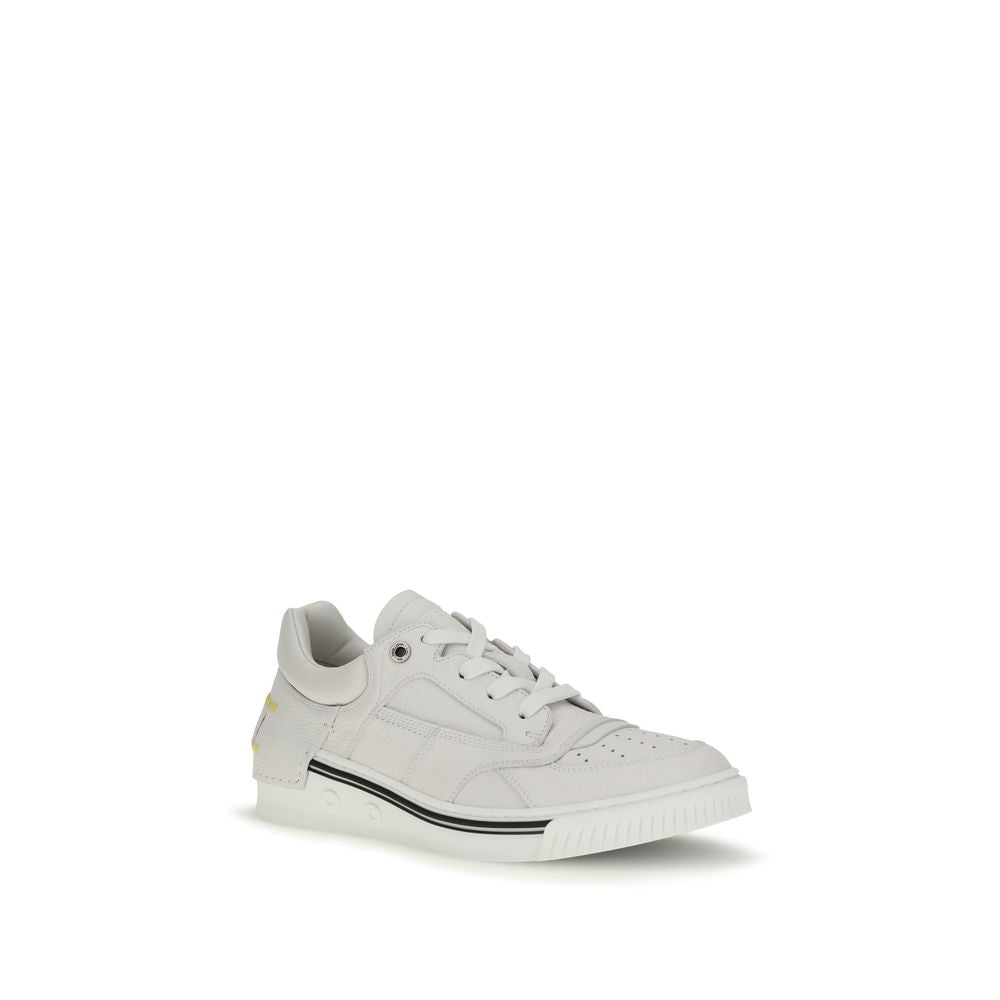 Fendi Weiße Low-Top-Sneaker aus Kalbsleder Bos Taurus