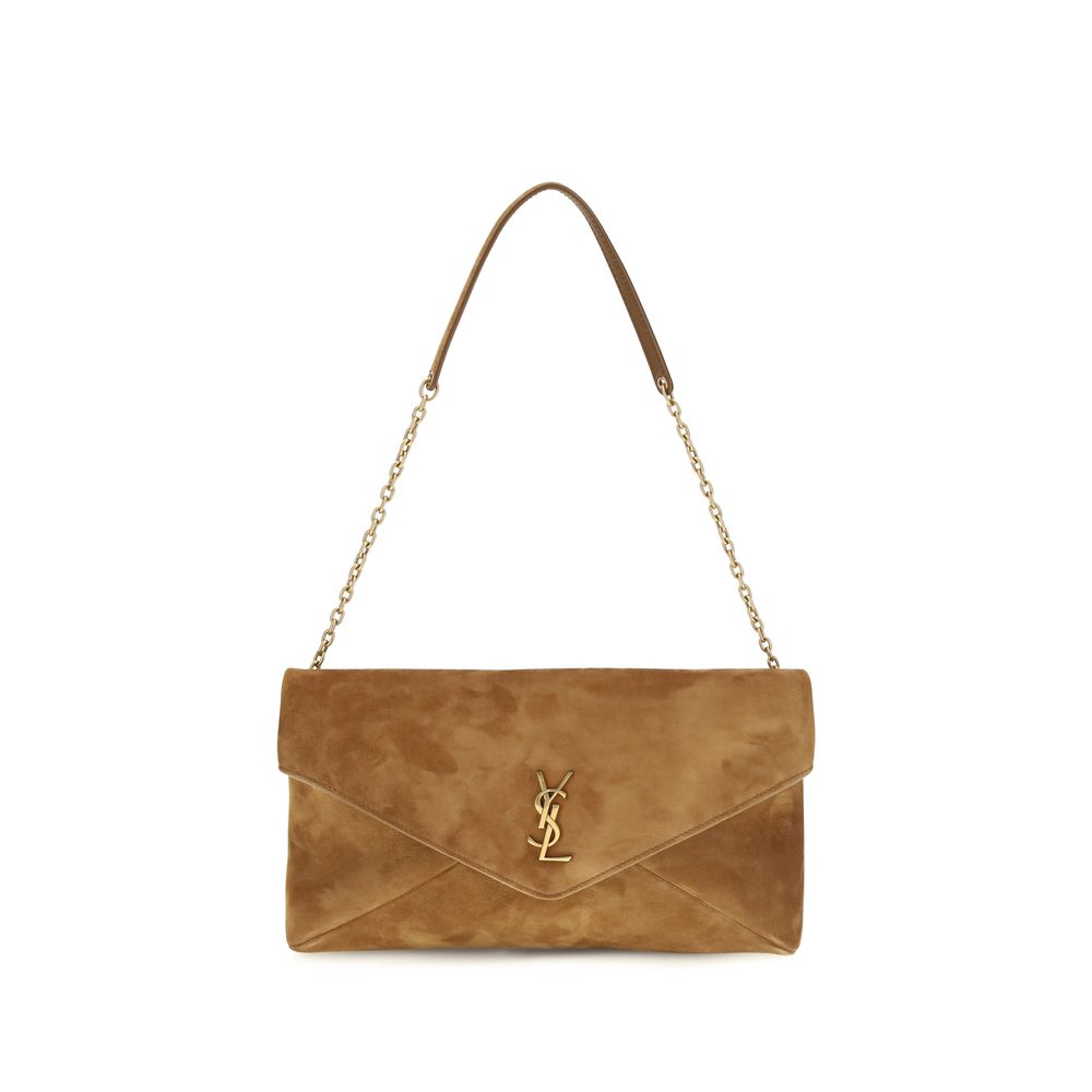 Saint Laurent Beige Wildleder Schultertasche