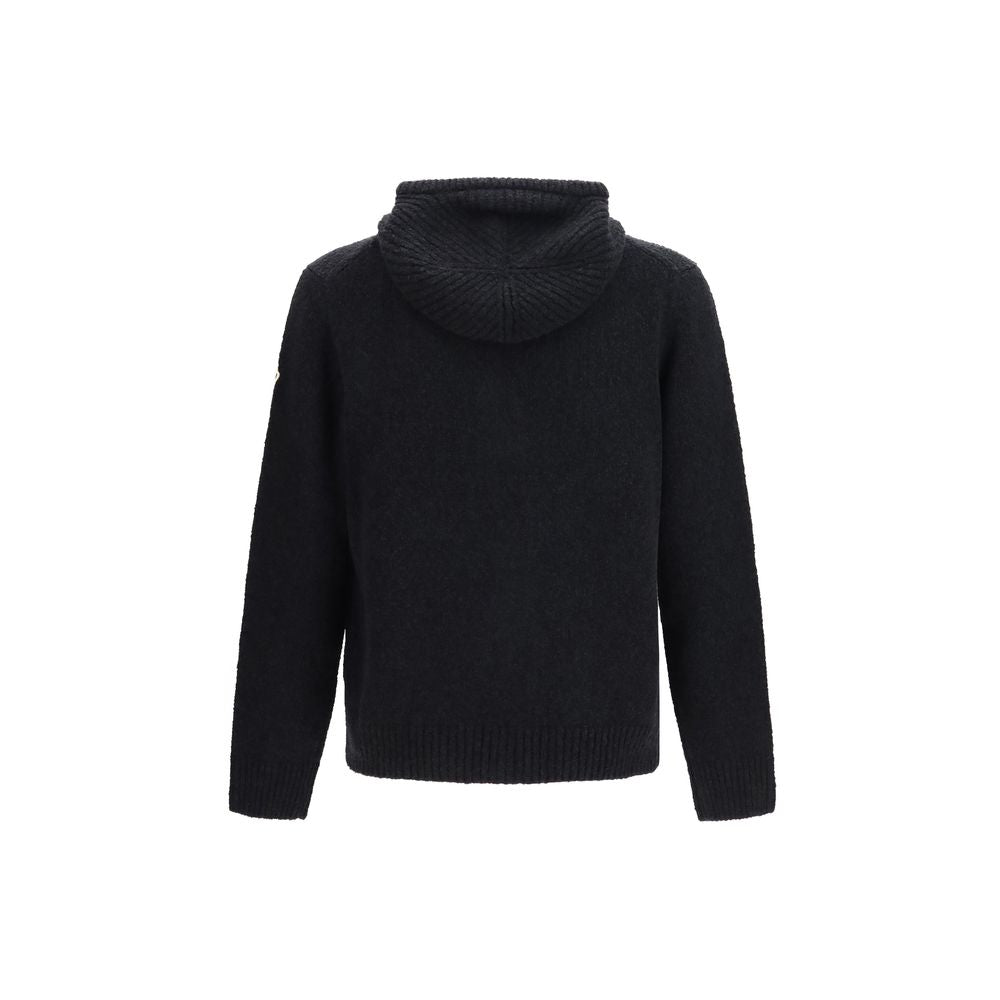 Moncler Schwarzer Kapuzenpullover Oves Aries aus Wolle