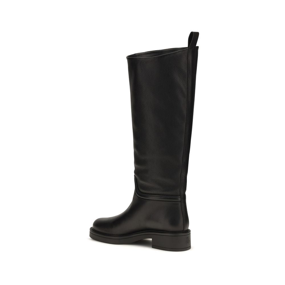 Stuart Weitzman Schwarze Bos Taurus Kalbsleder Chelsea Boots