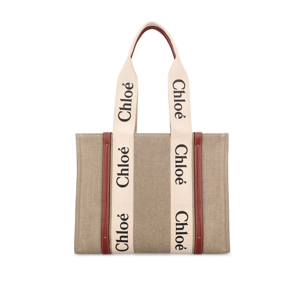 Chloé Beige Leinen-Tragetasche