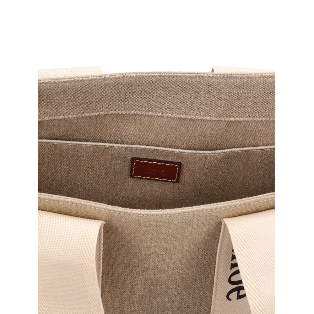 Chloé Beige Leinen-Tragetasche