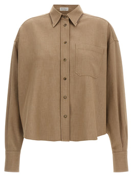 Brunello Cucinelli Beige Cotton Blouse