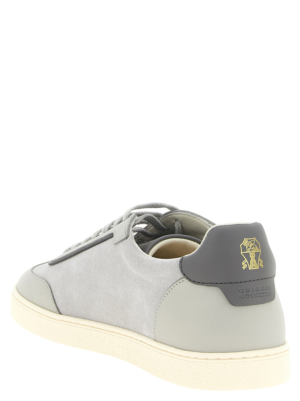 Brunello Cucinelli Graue Kalbsleder Low-Top-Sneaker
