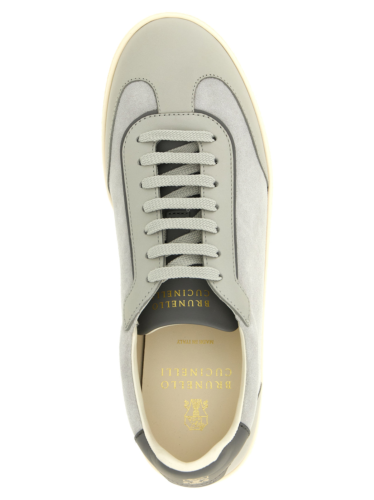 Brunello Cucinelli Graue Kalbsleder Low-Top-Sneaker