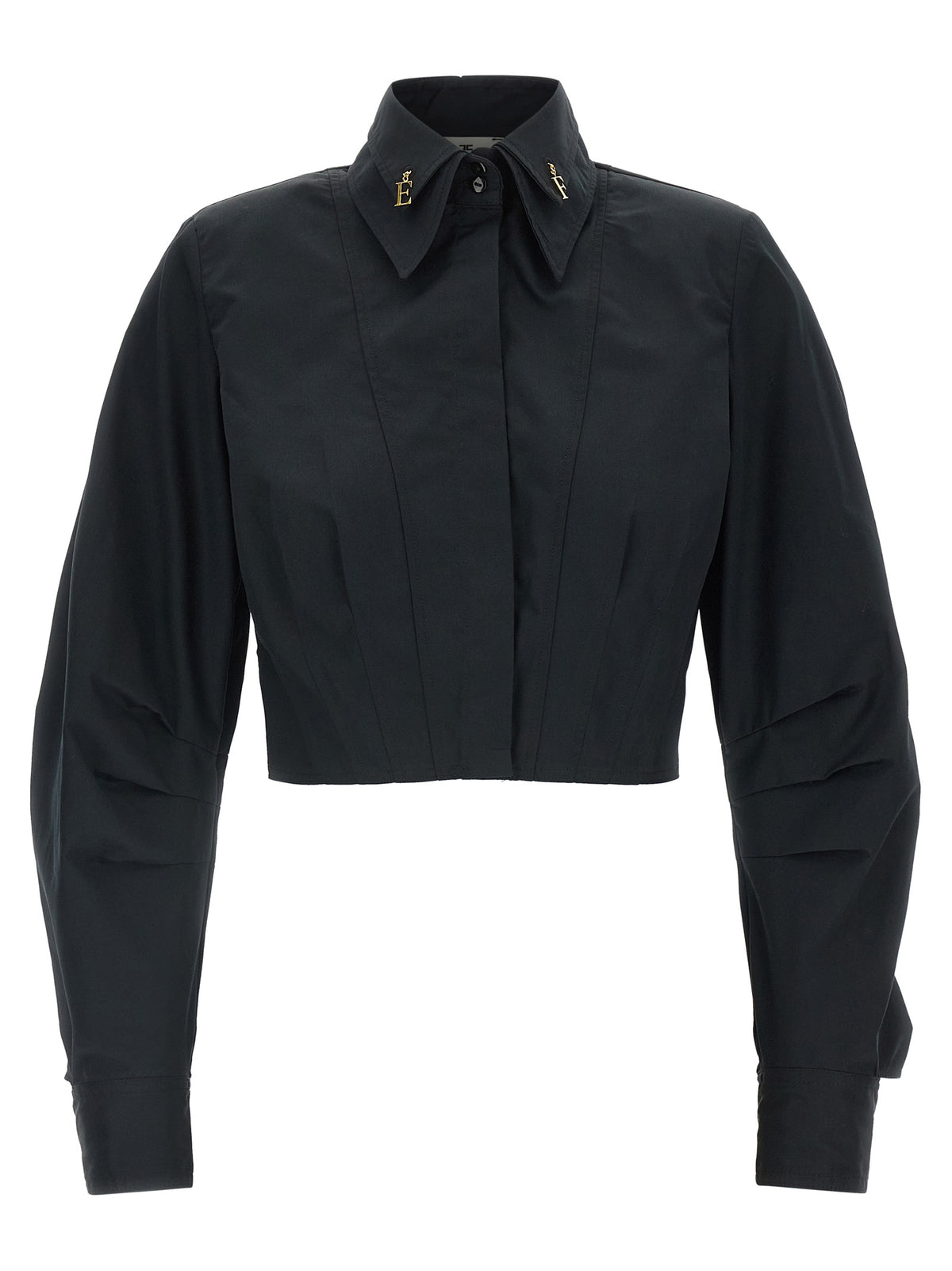 Elisabetta Franchi Schwarze Baumwollbluse
