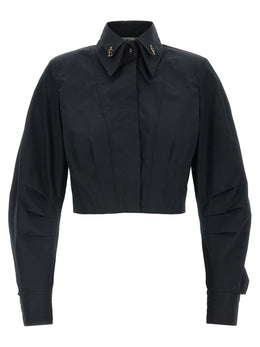 Elisabetta Franchi Schwarze Baumwollbluse