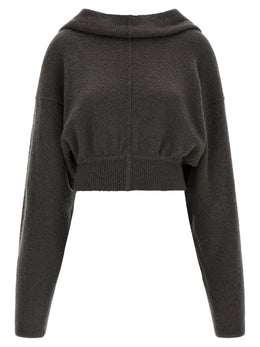 Rick Owens Grauer Kaschmir-Kapuzenpullover
