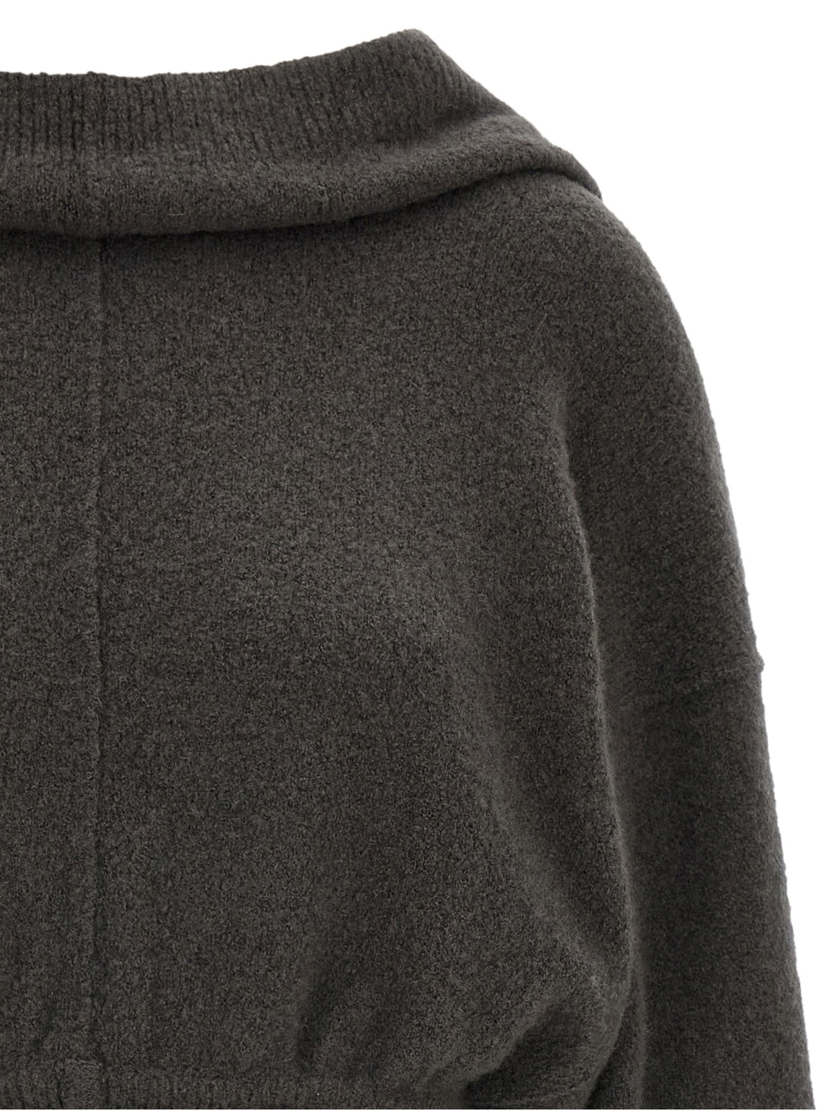 Rick Owens Grauer Kaschmir-Kapuzenpullover