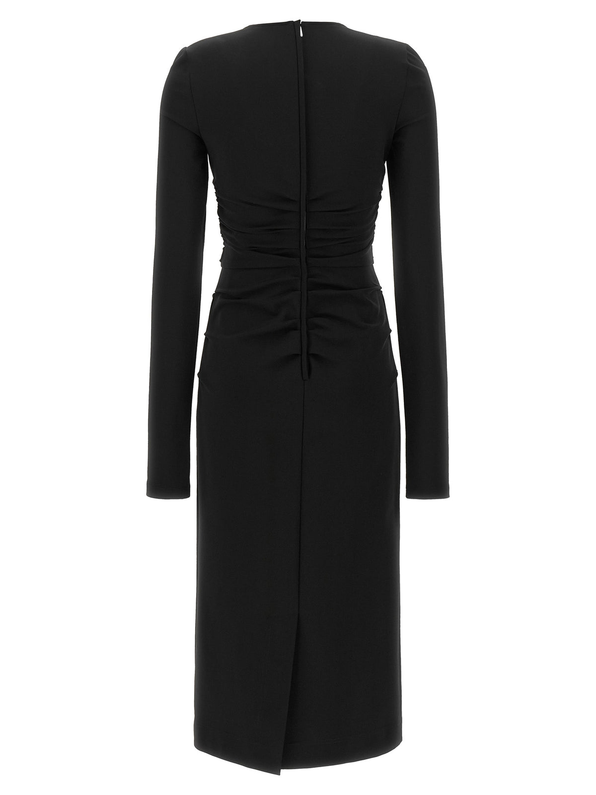 Dolce & Gabbana Schwarzes Midikleid aus Viskose