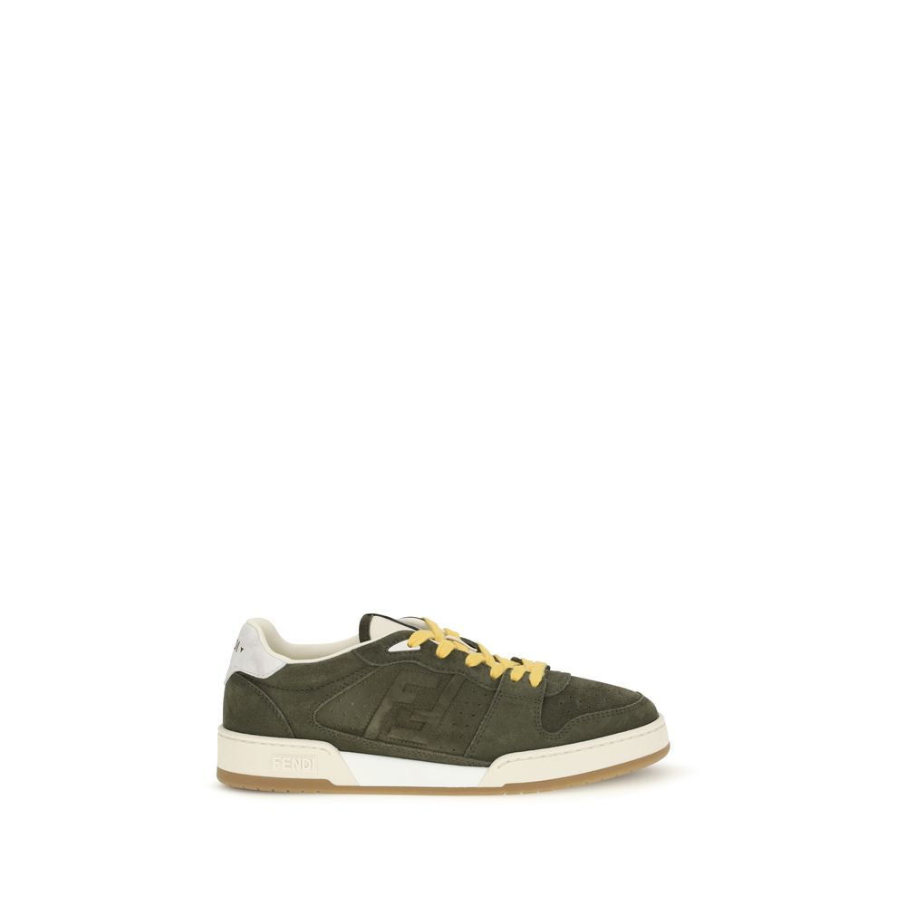 Fendi Zweifarbige Wildleder-Sneaker mit niedrigem Schaft