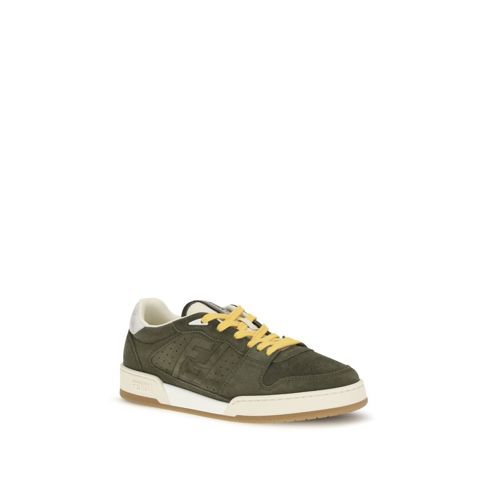 Fendi Zweifarbige Wildleder-Sneaker mit niedrigem Schaft
