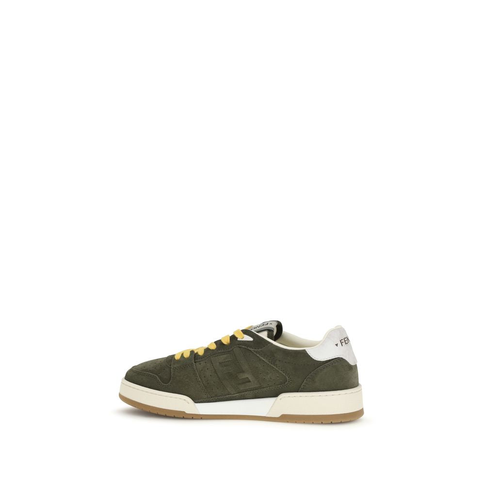 Fendi Zweifarbige Wildleder-Sneaker mit niedrigem Schaft