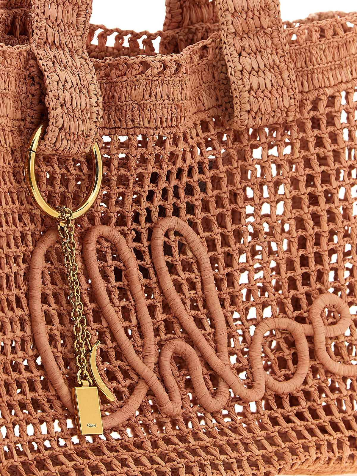 Chloé Mehrfarbige Raffia-Tragetasche