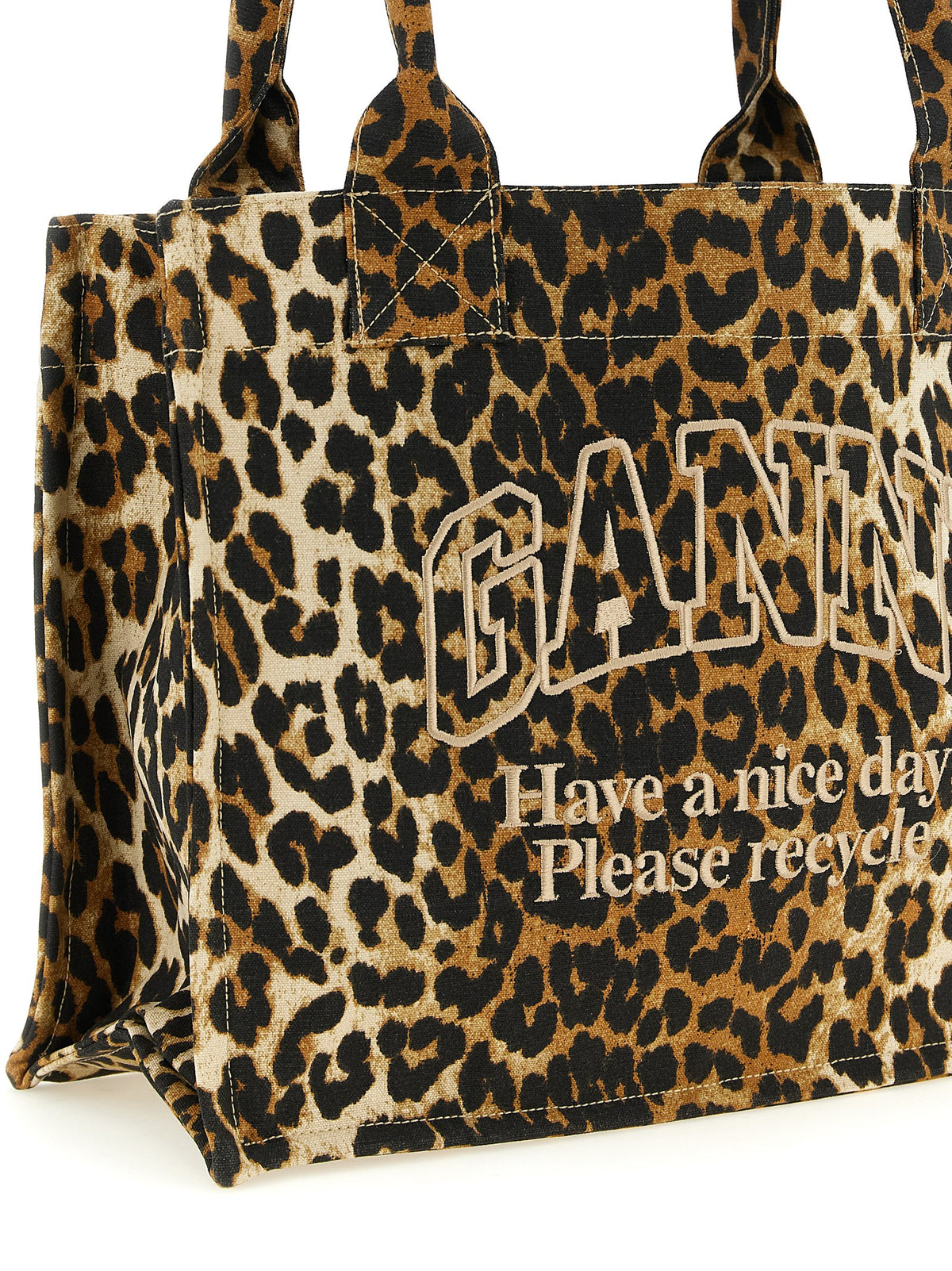 Ganni Braune Tote Bag aus recycelter Baumwolle