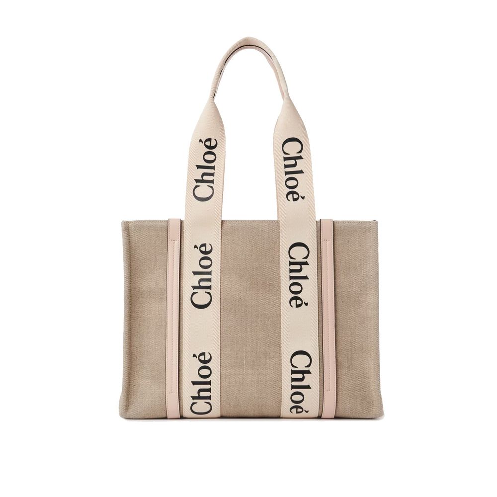 Chloé Beige Leinen-Tragetasche