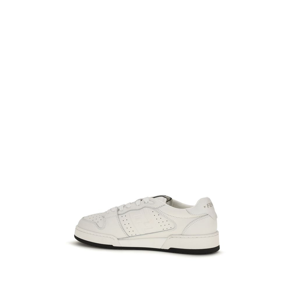 Fendi Weiße Kalbsleder Bos Taurus Athletic Sneaker