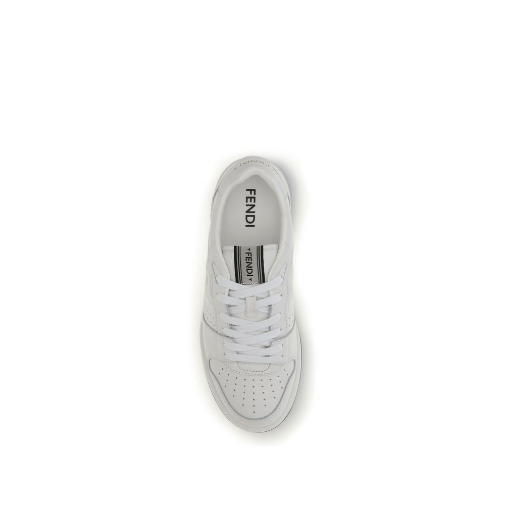 Fendi Weiße Kalbsleder Bos Taurus Athletic Sneaker