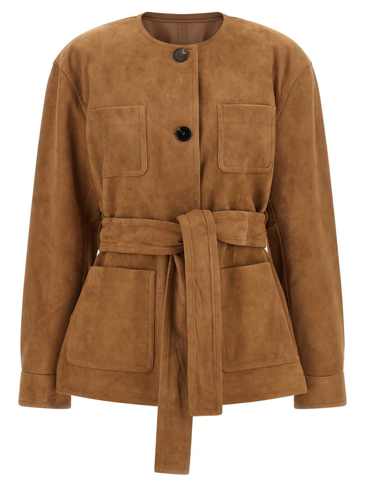 Max Mara Braune Lammlederjacke