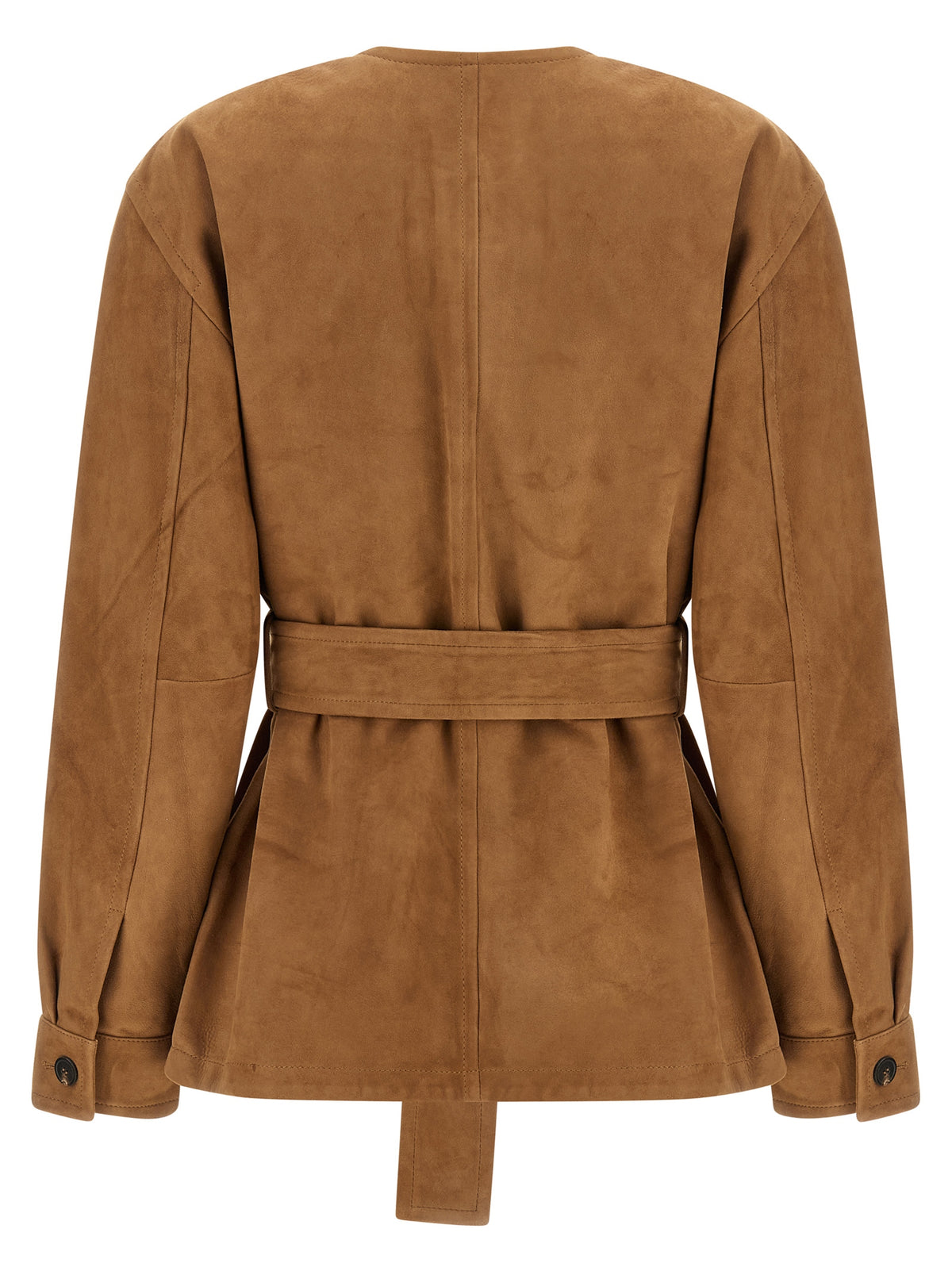 Max Mara Braune Lammlederjacke
