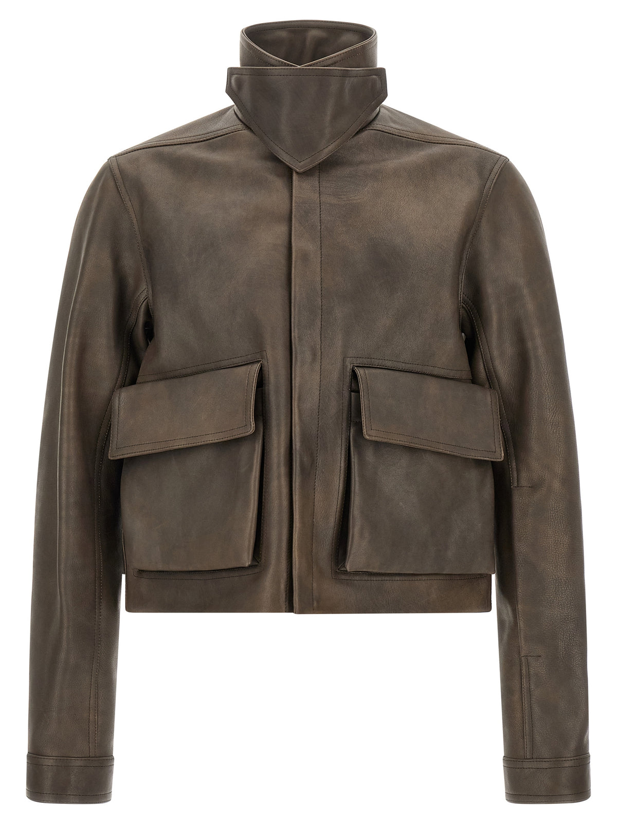 Rick Owens Braune Kalbslederjacke