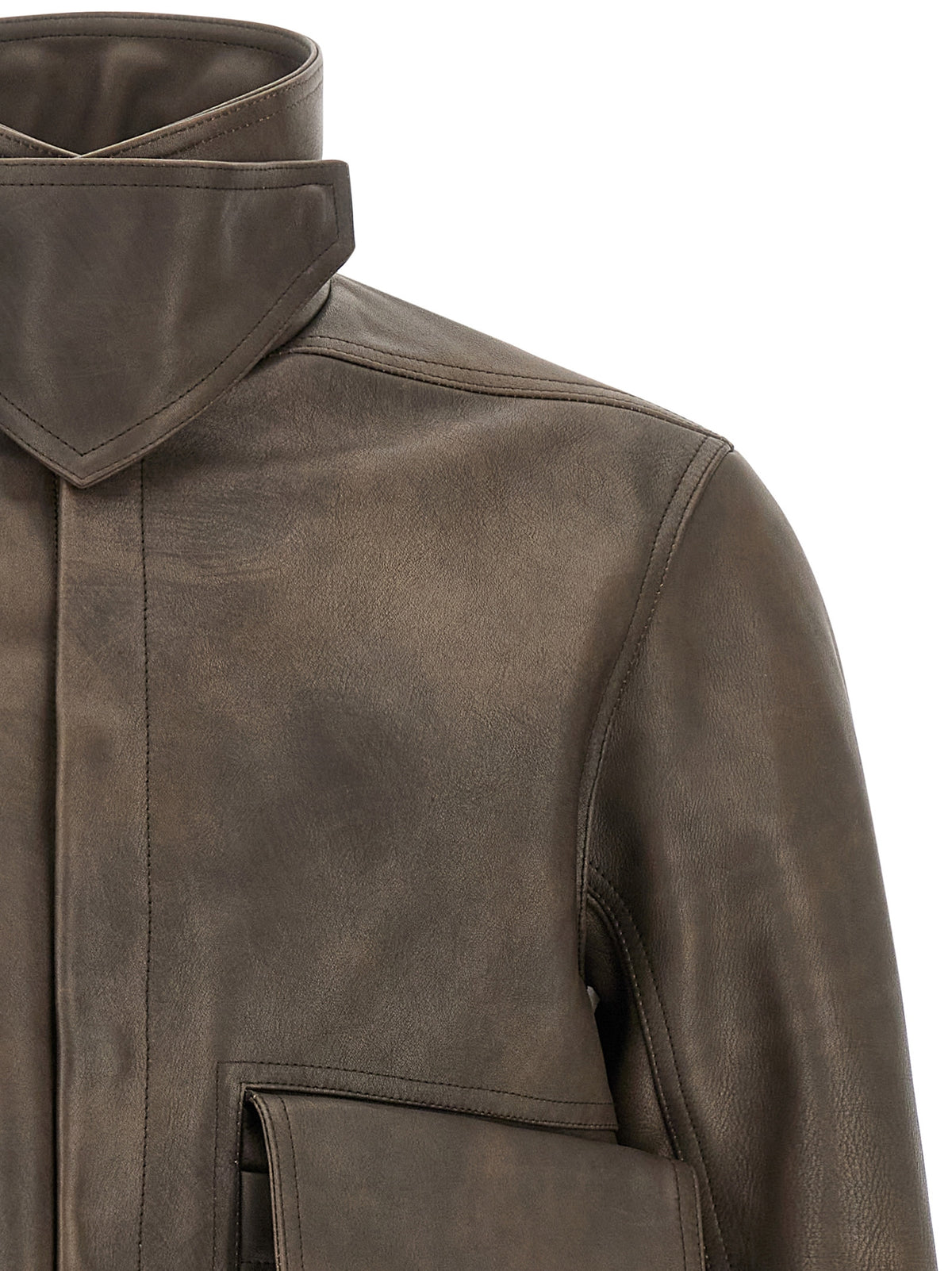 Rick Owens Braune Kalbslederjacke