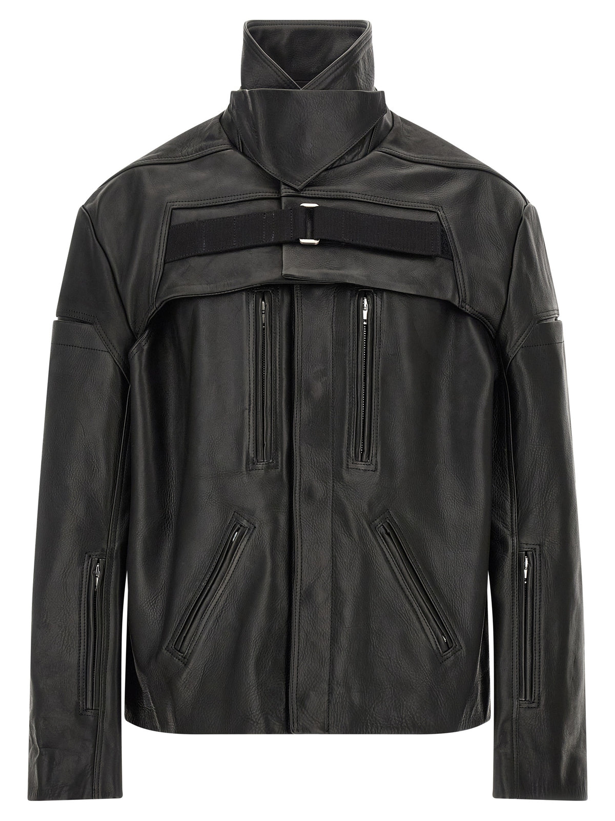 Rick Owens Schwarze Lederjacke aus Kalbsleder