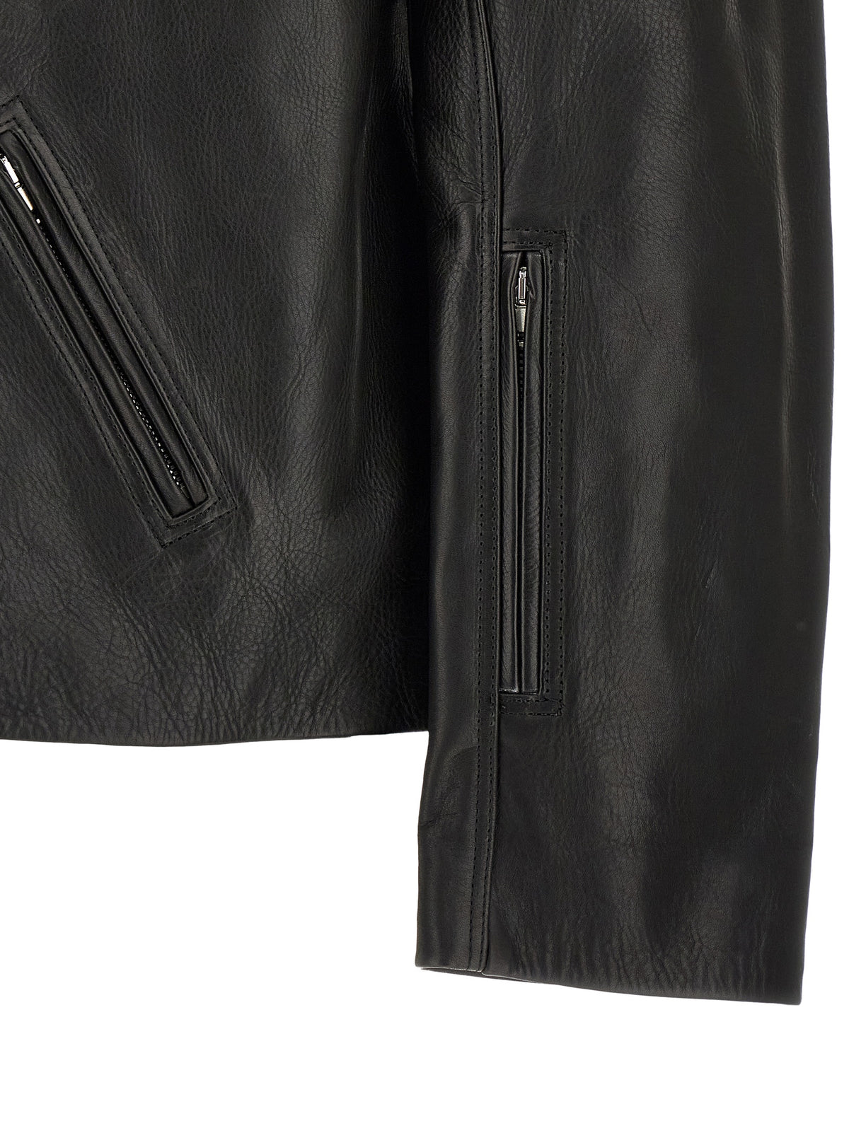 Rick Owens Schwarze Lederjacke aus Kalbsleder