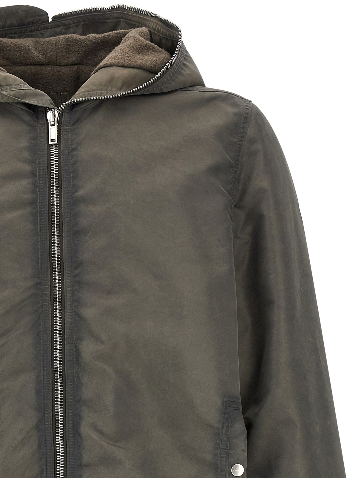 DRKSHDW Graue Nylon-Jacke in voller Länge