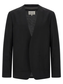 Maison Margiela Schwarzer Blazer aus reiner Schurwolle