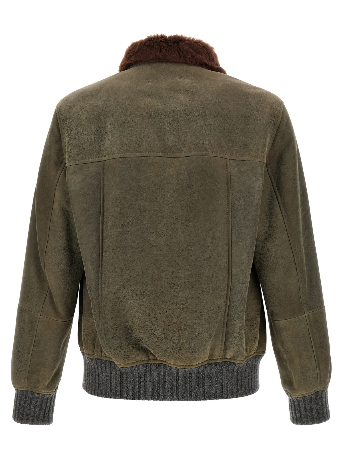 Brunello Cucinelli Zweifarbige Lammlederjacke