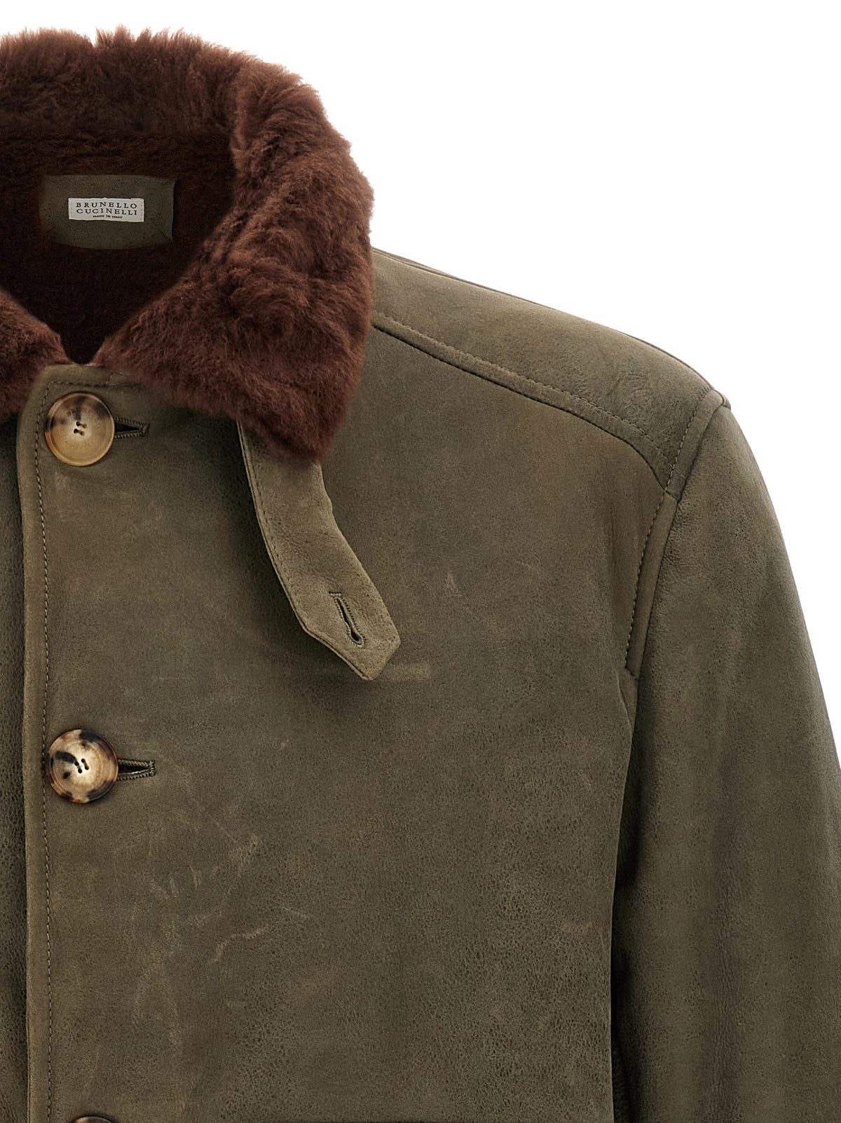 Brunello Cucinelli Zweifarbige Lammlederjacke